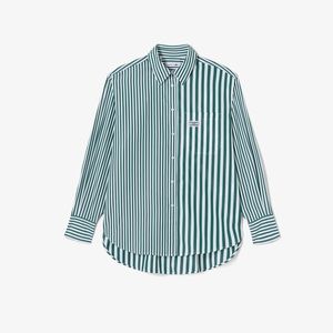 Lacoste x Bandier Striped Cotton Poplin Shirt | Size 34
